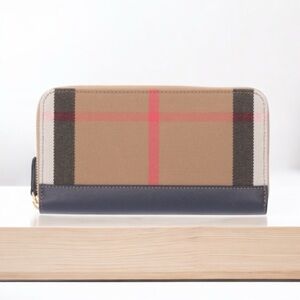 Burberry Zip Around Check Wallet NWT!